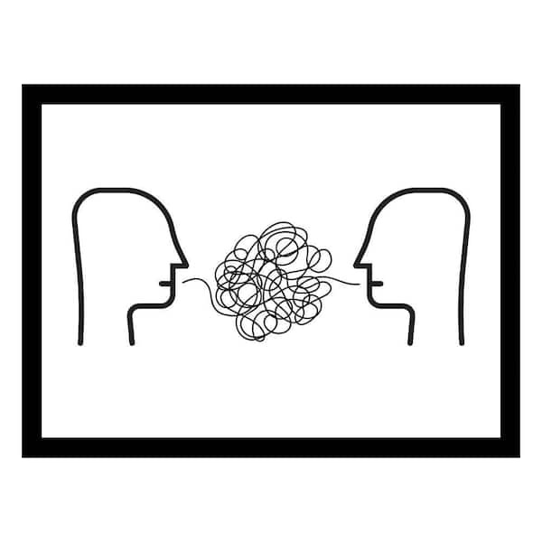 VENICE BEACH Collections Conversation in Action Line ART by Unknown 1-Piece Framed Graphic Print Abstract Poster Art Print 18 in. x 14 in.