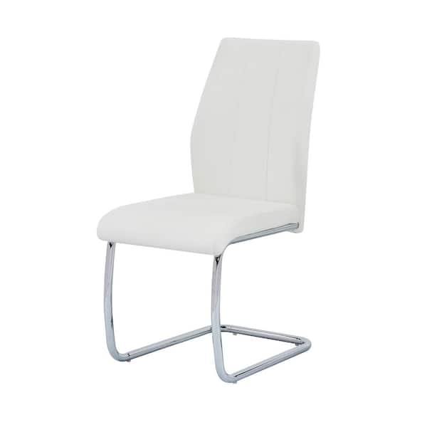 Best Master Furniture Pallab White Faux Leather Side Chair (Set of 2)