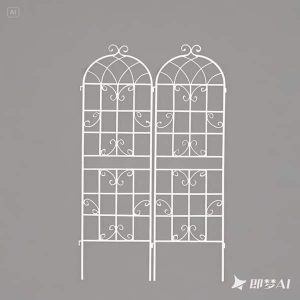 71 in. H Metal Garden Trellis 2 Pack Rustproof Trellis for Climbing Plants Outdoor Flower Support Cream White