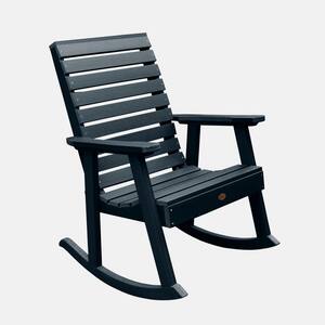 Highwood Weatherly Nantucket Blue Recycled Plastic Outdoor Rocking ...