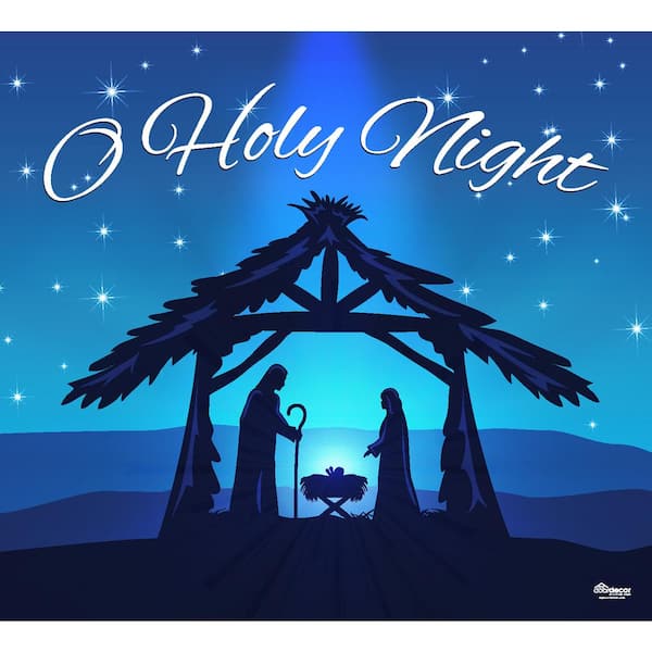 My Door Decor ft. x 8 ft. Nativity Scene O'Holy Night-Christmas Garage Door Mural for Single Car Garage - The Home