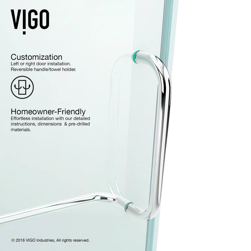 Pirouette 36-48" Frameless Clear Glass Pivot Shower Door