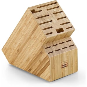 Universal 20-Knife Slot Countertop Bamboo Knife Block