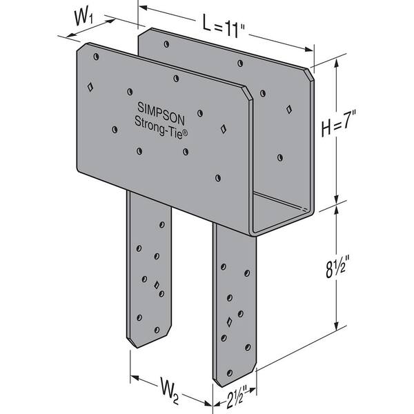 Simpson Strong-Tie CCQ Column Cap for 4x Beam, 6x Post with Strong-Drive  SDS Screws CCQ46SDS2.5-R - The Home Depot