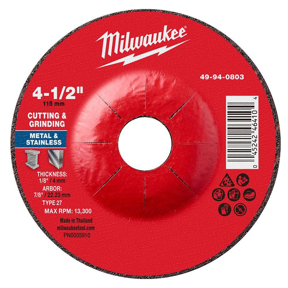 4-1/2 in. x 1/8 in. x 7/8 in. Dual Metal Cut & Grind Wheel - Type 27 price history on PriceWatchPro