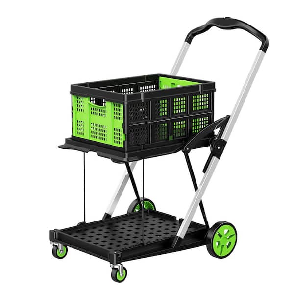 LITEKON Tool Cart 29.9 in. 200 lbs. Multi Functional Collapsible Carts with 1 Storage Crates