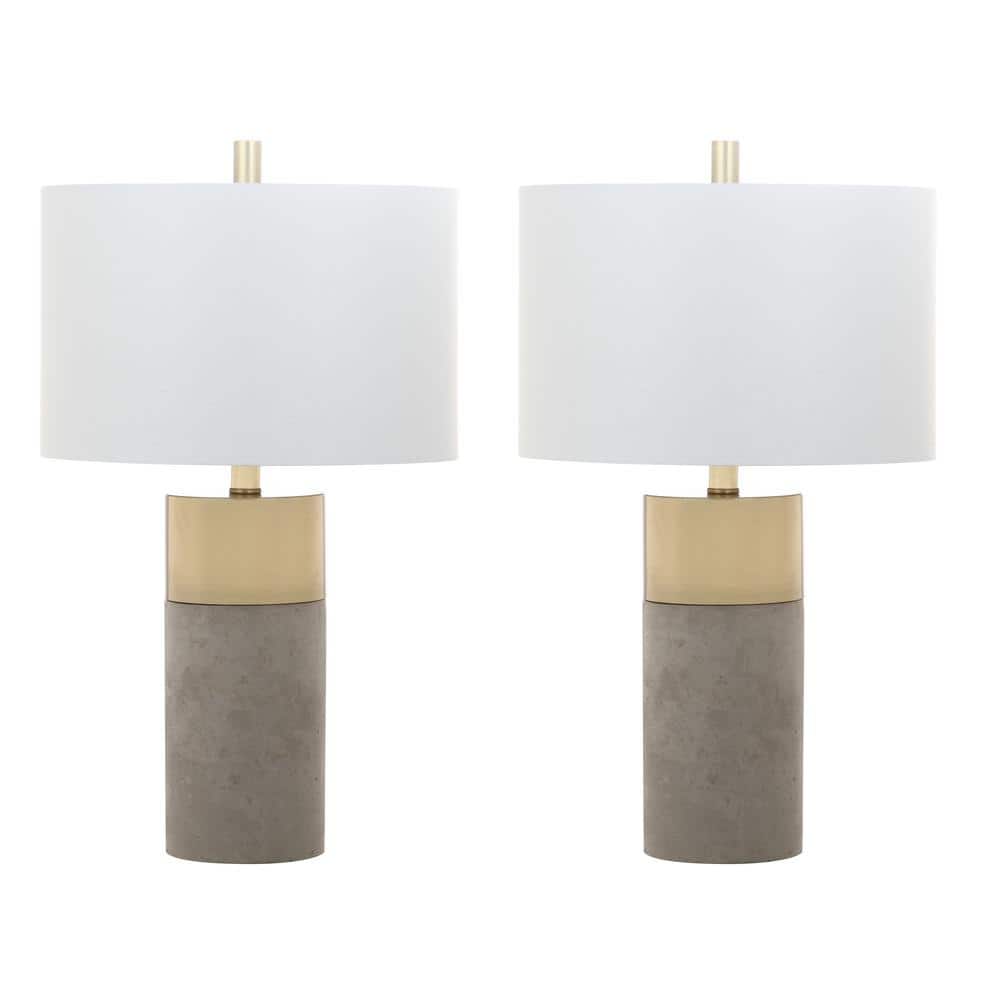 Oliver Gray and Gold Concrete Table Lamp Set of 2