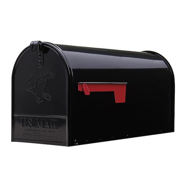 Architectural Mailboxes Elite Black, Large, Steel, Post Mount Mailbox
