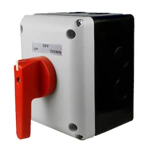 Boat Lift Switch Kit with Single Phase, Momentary Switch and Red Handle. For 1.5HP to 2HP Motors