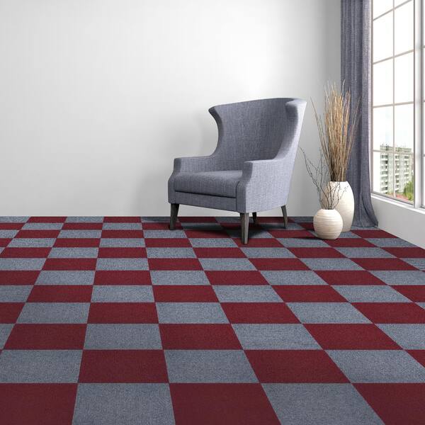 12-Pack Peel And Stick Carpet Tiles – 12x12 Inch Self-Adhesive Flooring, Light Gray