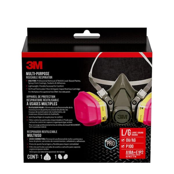 OV/AG/P100 Professional Multi-Purpose Reusable Respirator, Large 60923 (Case of 4)