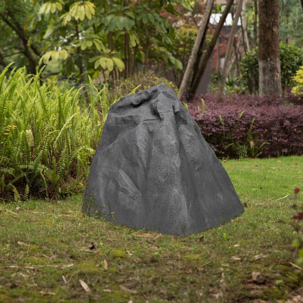 Large Black Fiberglass Artificial Rock for Gardens and Lawns