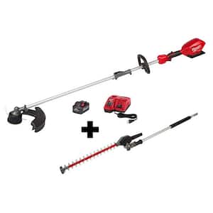 M18 FUEL 18 V Lithium Ion Brushless Cordless String Trimmer 8.0Ah Kit with M18 FUEL Hedge Trimmer Attachment