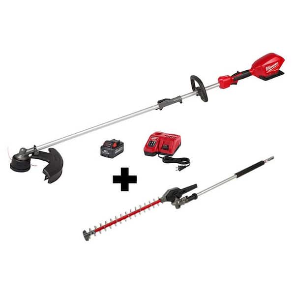 Milwaukee M18 FUEL 18 V Lithium Ion Brushless Cordless String Trimmer 8.0Ah Kit with M18 FUEL Hedge Trimmer Attachment