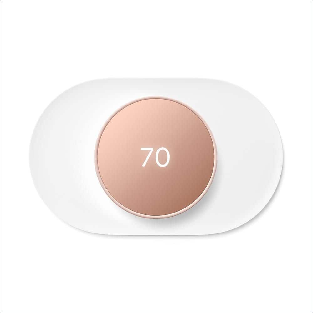 Nest Thermostat - Smart Programmable Wi-Fi Thermostat Sand and Nest Thermostat Trim Kit Snow