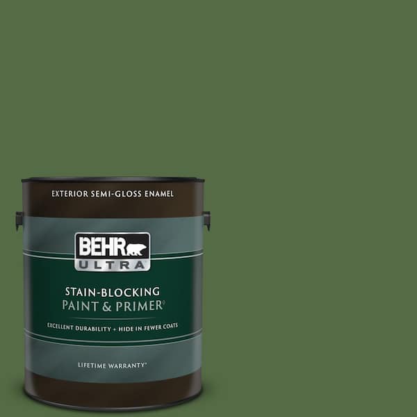 BEHR ULTRA 1 gal. #430D-7 Pacific Pine Semi-Gloss Enamel Exterior Paint & Primer