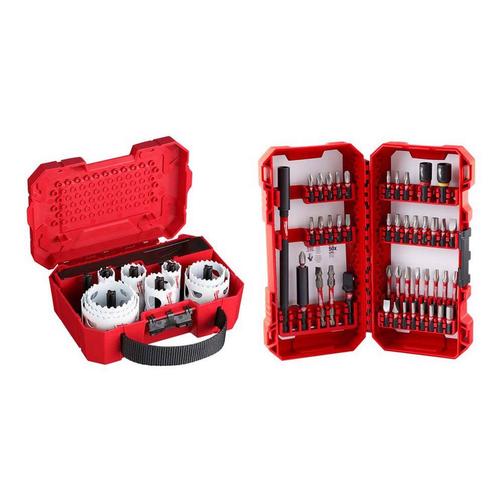 Hole Dozer General Purpose Bi-Metal Hole Saw Set and SHOCKWAVE Impact Duty Alloy Steel Screw Driver Bit Set (56-Piece) price history on PriceWatchPro