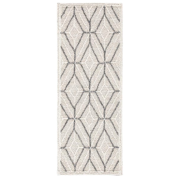 SAFAVIEH Trace Gray/Black 2 ft. x 5 ft. Border Geometric Area Rug