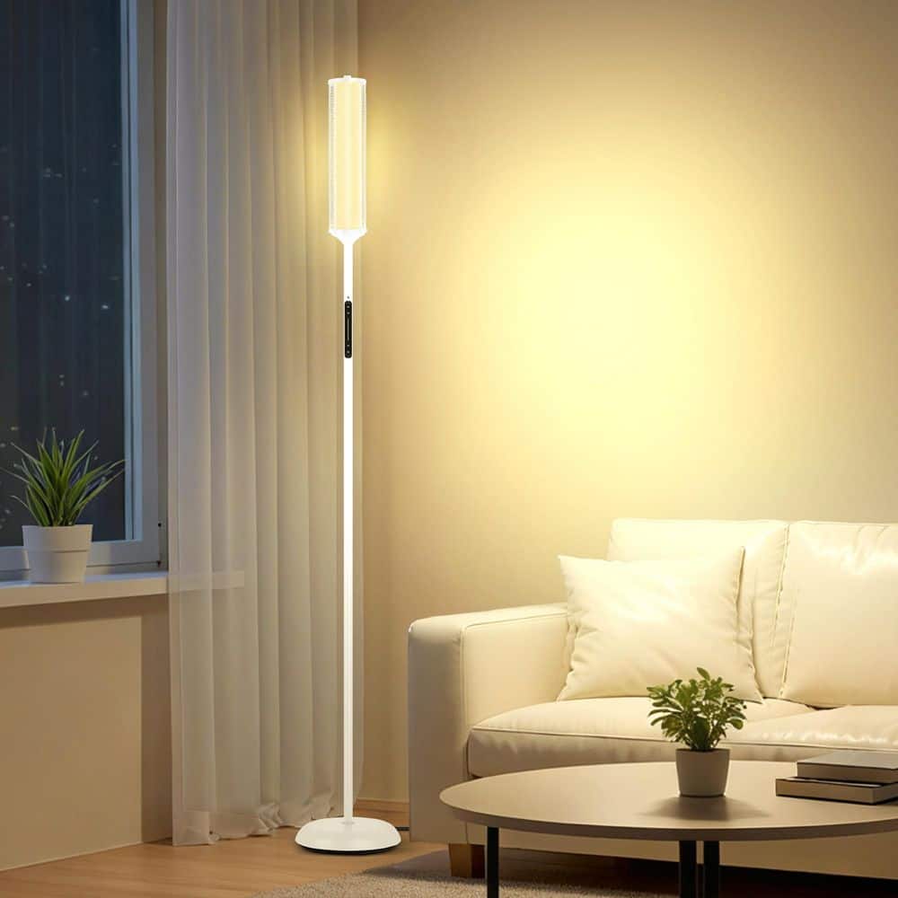 66 in. White Integrated LED Net-like Ambient Light RGB Standard Floor Lamp with Bluetooth Control price history on PriceWatchPro