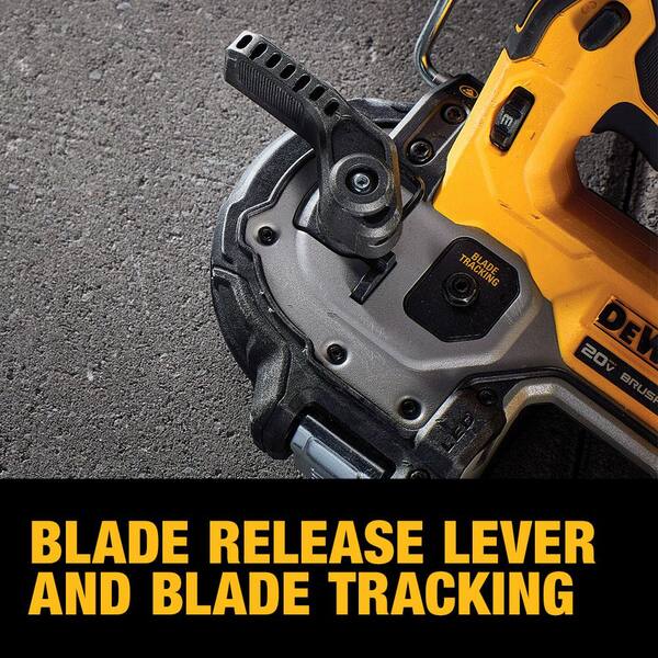 DEWALT - ATOMIC 20V MAX Cordless Brushless Compact 1-3/4 in. Bandsaw and (1) 20V MAX Premium Lithium-Ion 5.0Ah Battery