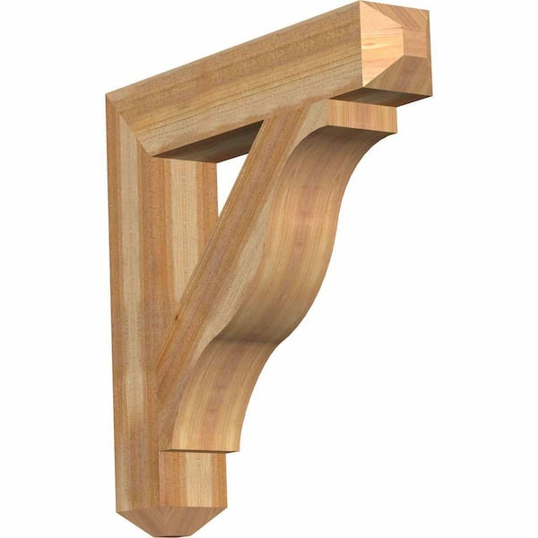 Ekena Millwork 6 in. x 34 in. x 34 in. Western Red Cedar Funston Craftsman Rough Sawn Bracket