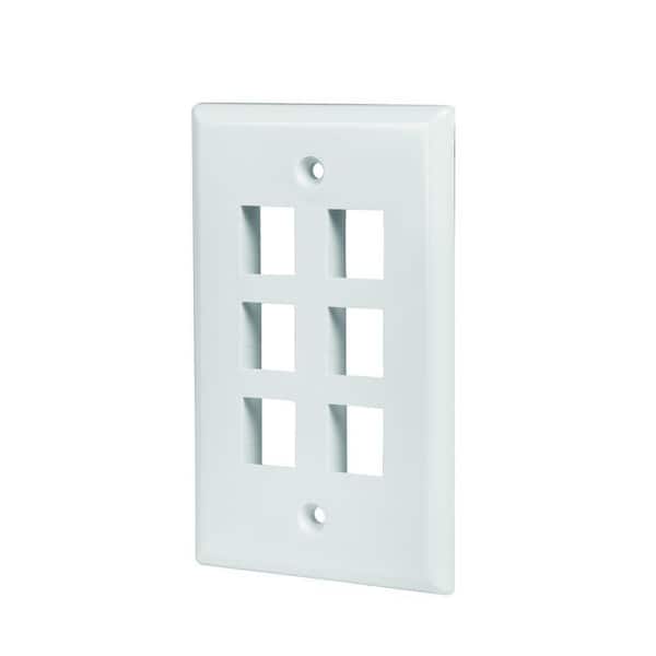 Commercial Electric White 6-Gang 1-Decorator/Rocker/1-Duplex Wall Plate (1-Pack)