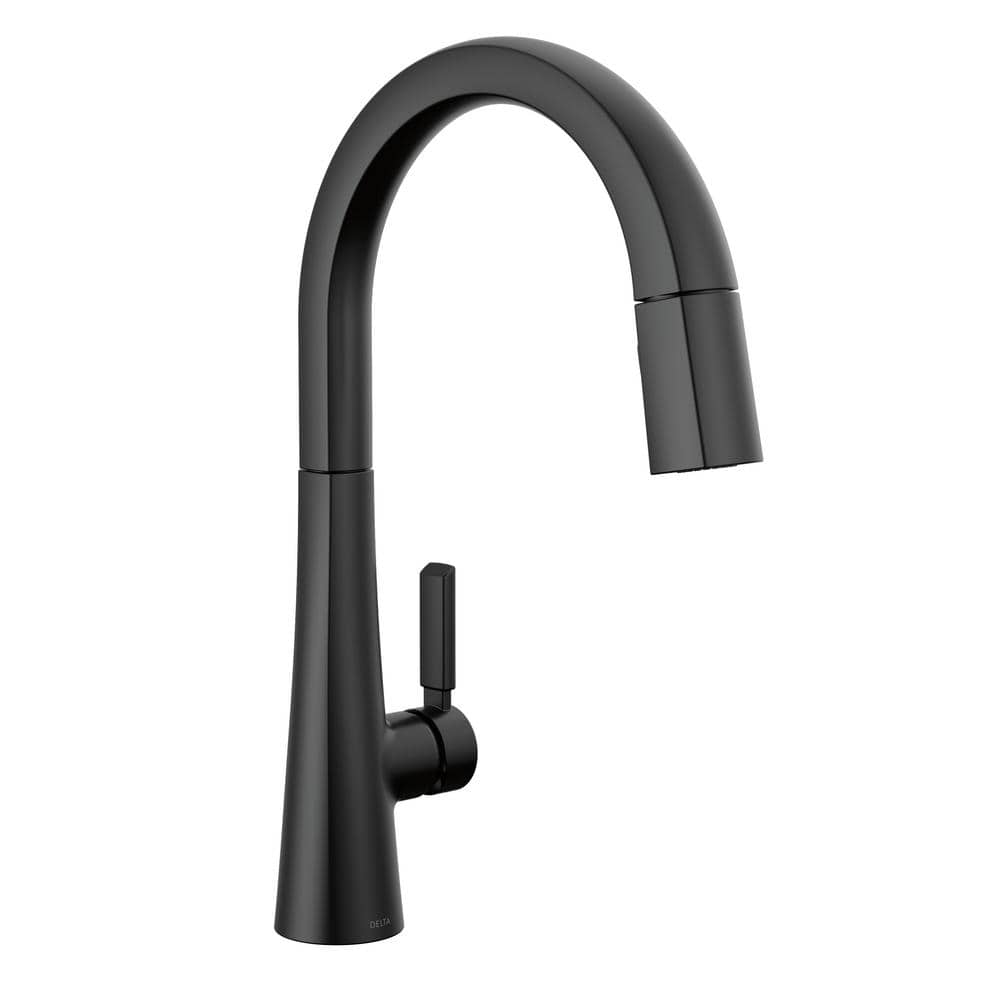 Matte Black Stainless Steel Pull-Down Kitchen Faucet