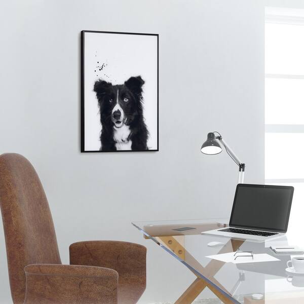 Empire Art Direct Pitbull Black and White Pet Paintings on Printed Glass  Encased with a Gunmetal Anodized Frame AAGB-JP1040-2418 - The Home Depot