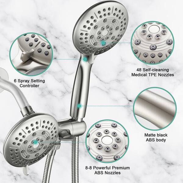 Handheld Shower Head 2.0 GPM GPM with Self-Cleaning