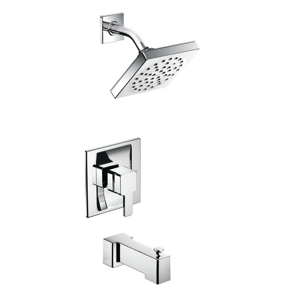 Contemporary Chrome Black Wall-Mounted Rain Shower System