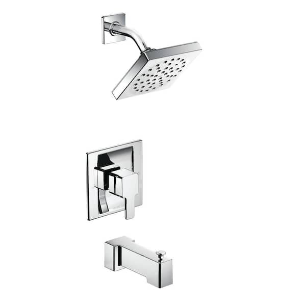 MOEN 90 Degree Posi-Temp Single-Handle Tub and Shower Faucet Trim Kit in Chrome (Valve Not Included)