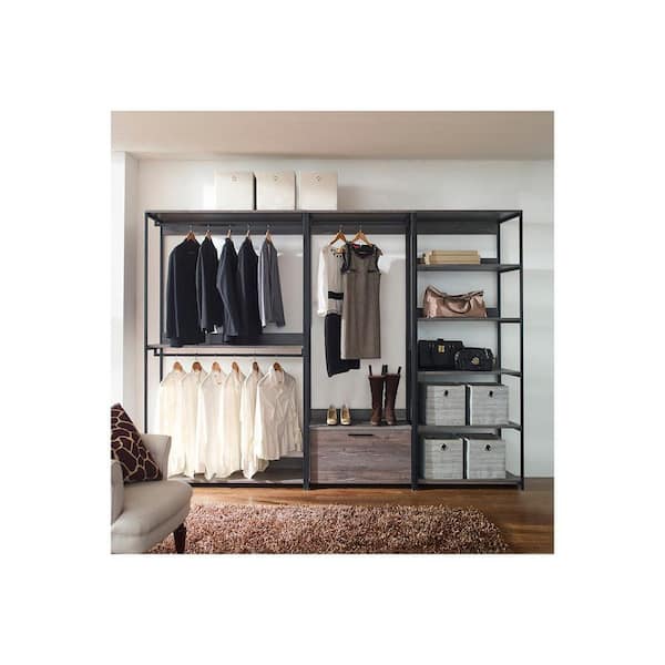 Rustic Gray 19.5 in. Wardrobe Walk in Closet System