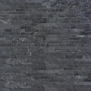 Premium Black Splitface Ledger Panel 6 in. x 24 in. Natural Slate Wall Tile (8 sq. ft./Case)