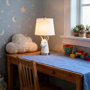 20.5 in. H Patagonia White Llama Bust Resin Table Lamp, Task and Reading