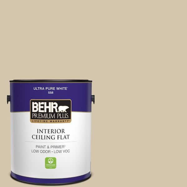 1 gal. #YL-W11 Khaki Shade Ceiling Flat Interior Paint