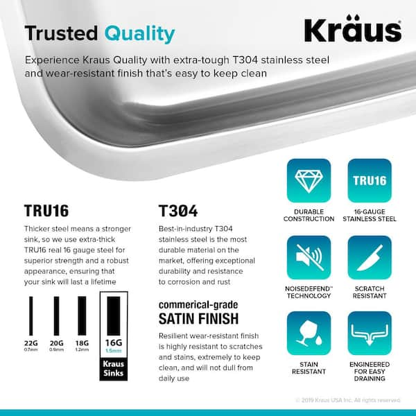 KRAUS Ellis All-in-One Undermount Stainless Steel 32 in. 50/50 Double Bowl  Kitchen Sink with Commercial Pull-Down Faucet KCA-1200 - The Home Depot