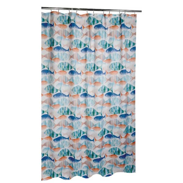 70 In X 72 Blue Orange Carpe Diem Shower Curtain 205469 The Home Depot 70 In X 72 Blue Orange Carpe Diem, Orange And Blue Shower Curtain
