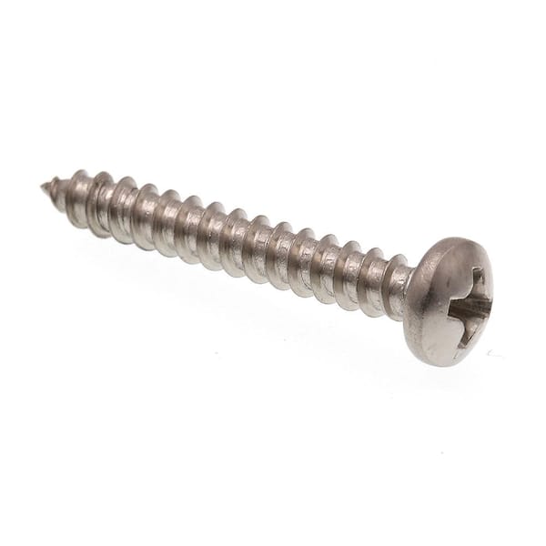 Prime-Line #6 X 1 in. Grade 18-8 Stainless Steel Phillips Drive Pan Head Self-Tapping Sheet Metal Screws (100-Pack)