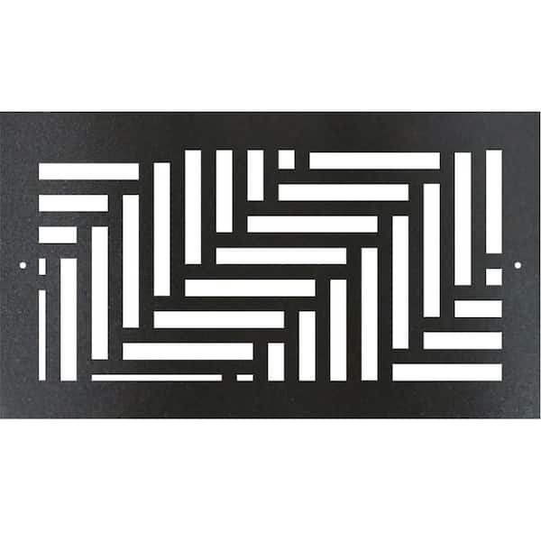 STELLAR Metal Screw-In Floor Register. Duct Opening 4x12 (Overall 6x14) - Elevation Design