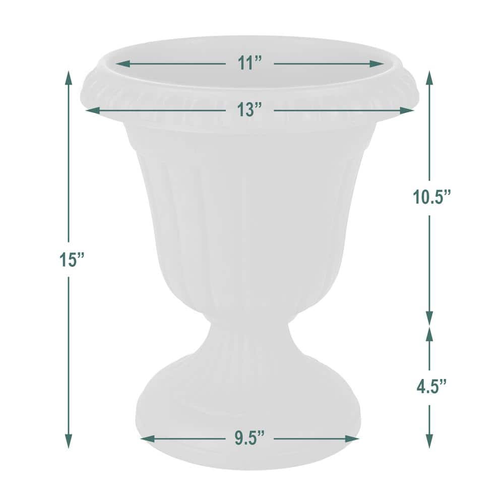 Medium Black Plastic Traditional Urn Planter