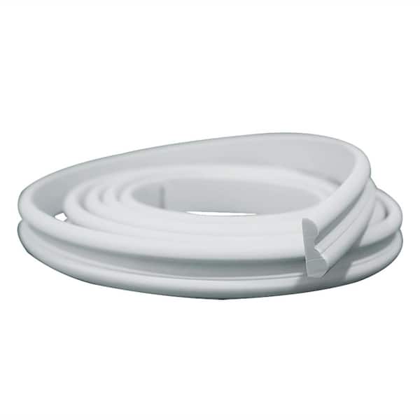 Wellco 0.9 in. x 0.4 in. x 118 in. Flexible Wall PVC Panel Moulding Trim for Wall Decor, White