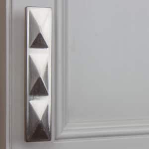 2-1/2 in. Center-to-Center Satin Nickel Triple Pyramid Cabinet Pull (10-Pack)