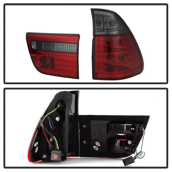 ㊺新品未使用　Spyder 00-06 Euro Tail Lights Blk Spyder Auto BMW E53 X5 00-06 4PCS Euro Style Tail Lights- Red