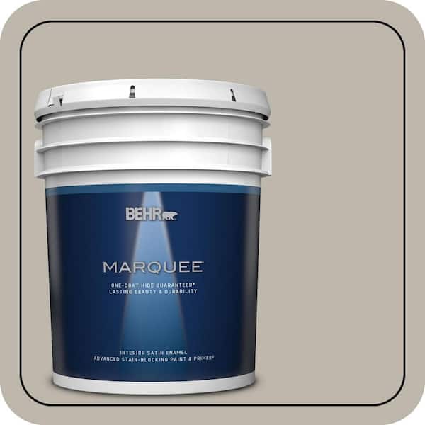 BEHR MARQUEE 5 gal. Home Decorators Collection #HDC-CT-21 Grey Mist One-Coat Hide Satin Enamel Interior Paint & Primer