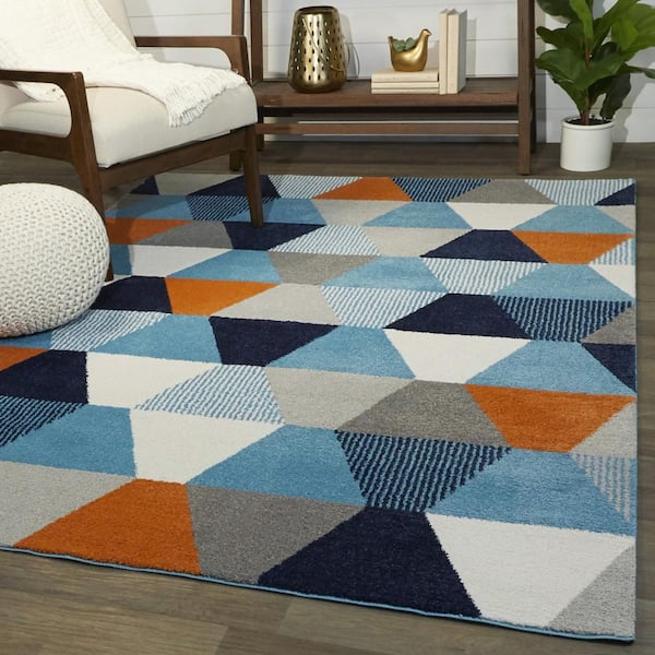Laszlo Blue 7 ft. 10 in. x 10 ft. Geometric Area Rug