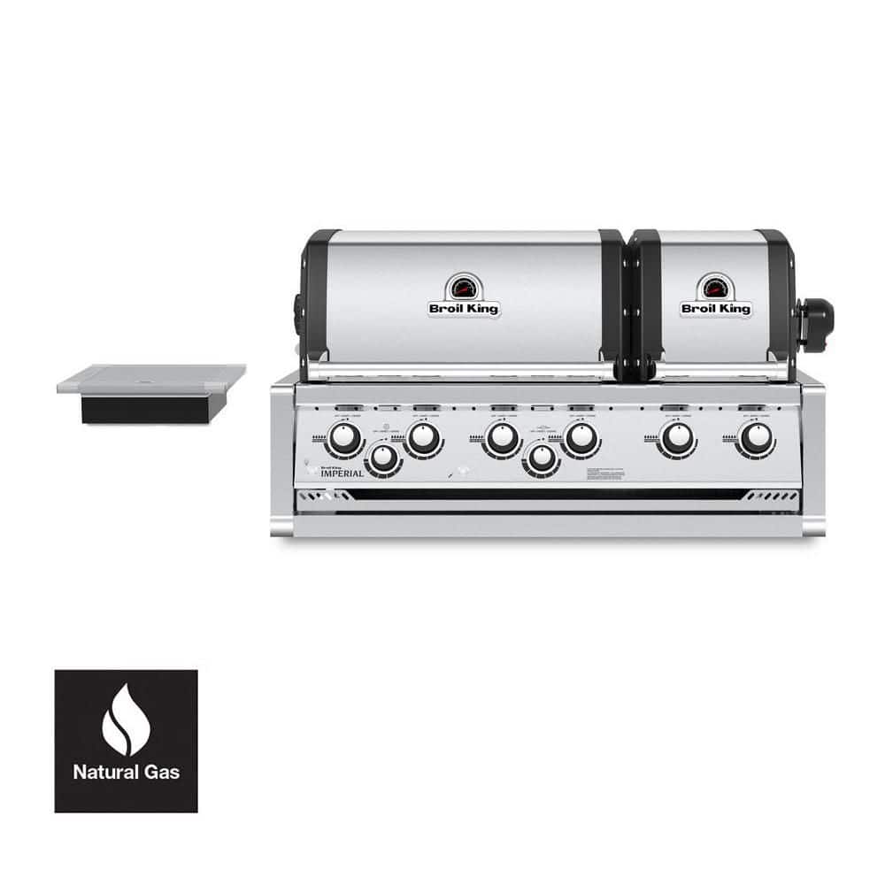 Imperial S 690 6-Burner Built-In Natural Gas Grill Head with Side Burner an