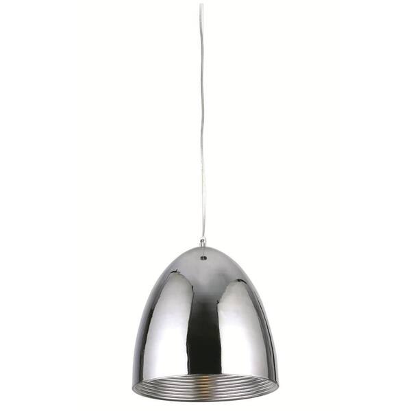 Elegant Lighting Industrial 1-Light Chrome Pendant Lamp