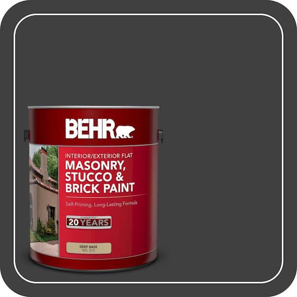 1 gal. #1350 Ultra Pure Black Flat Interior/Exterior Masonry, Stucco and Brick Paint