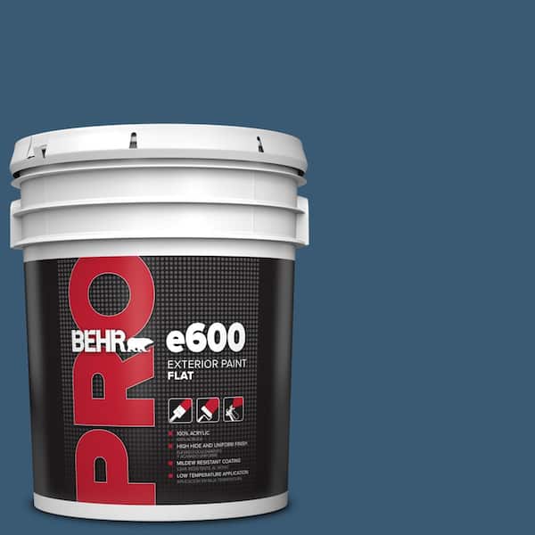 BEHR PRO 5 gal. M5006 Express Blue Flat Exterior Paint PR61305 The