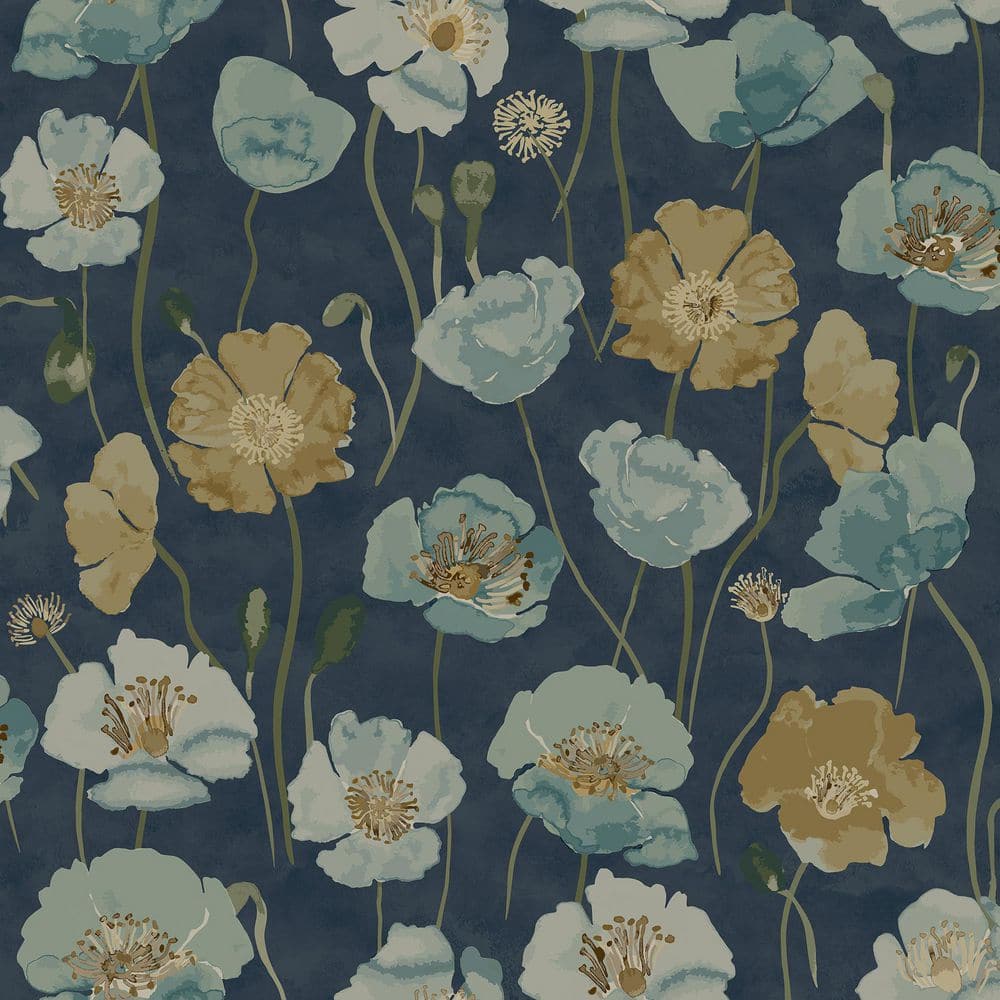 Adelia Indigo Blue Peel and Stick Wallpaper price history on PriceWatchPro